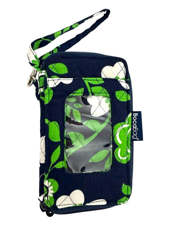 BocaBag Handbags - BocaBag Floral Wallet Wristlet ID Holder Zip Around Organizer Blue Green Travel